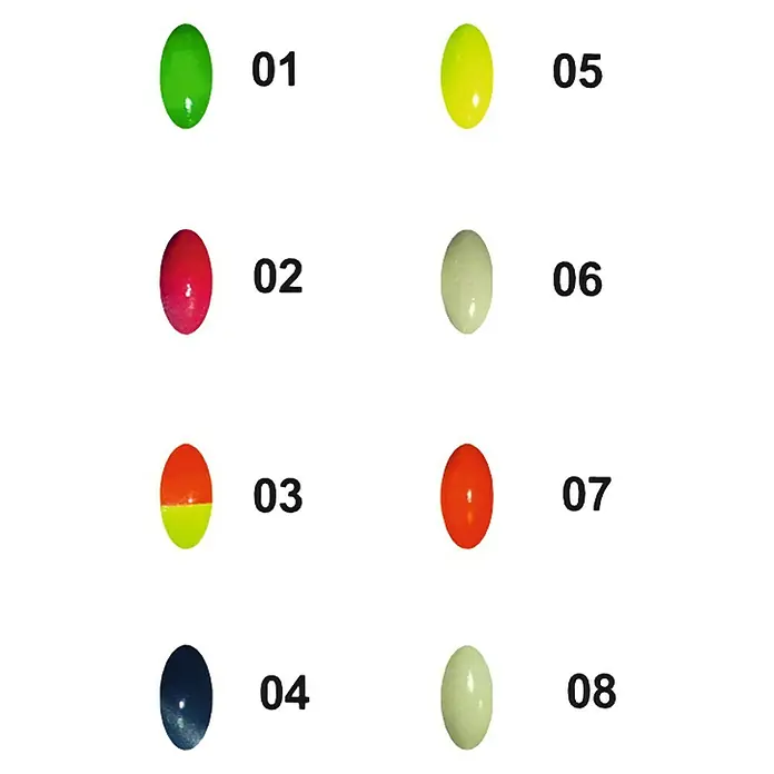 Tubertini Perlas fluorescentes ovaladas 03 - 6 uds.