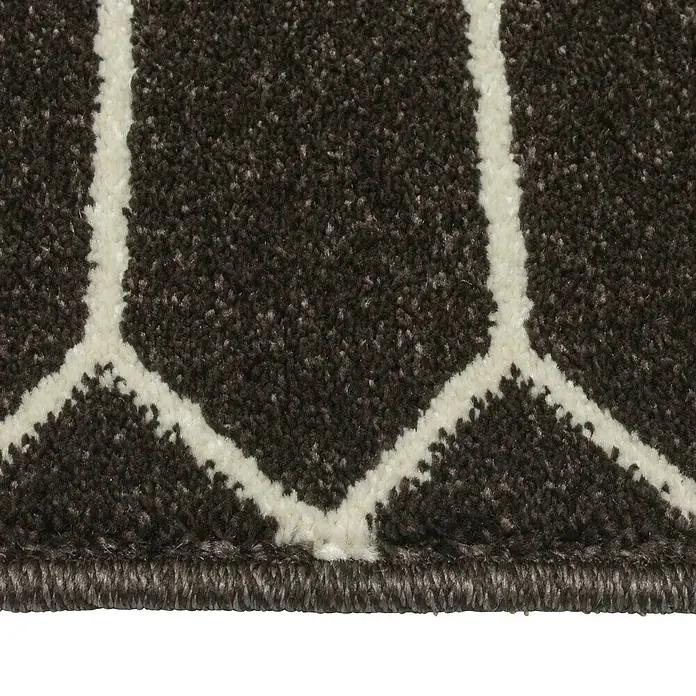 Alfombra Denmark - Negro/blanco, 230 x 160 cm, 100% polipropileno heat-set frisè - Primer plano