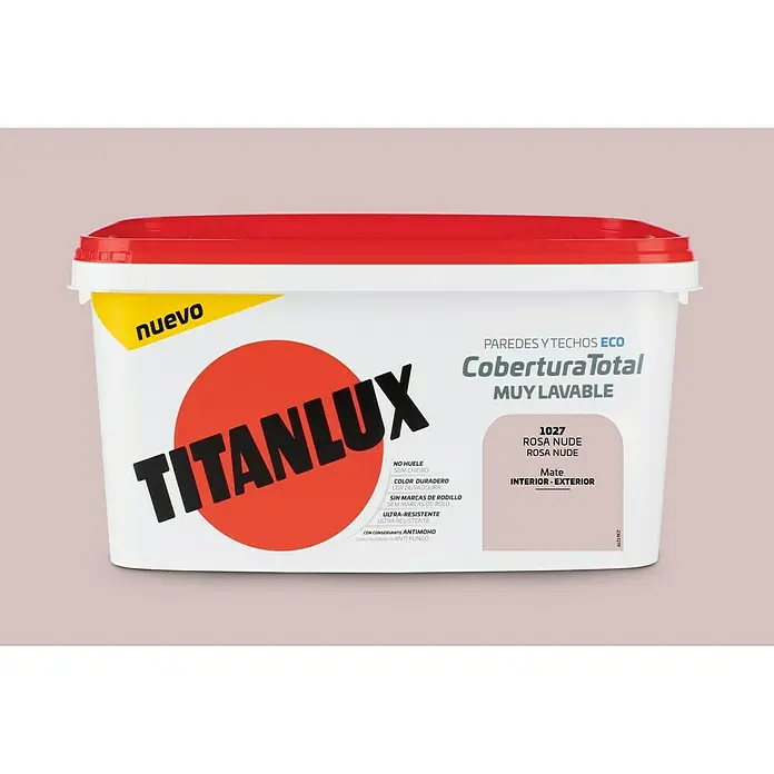 Titan Pintura para paredes Cobertura total - Rosa nude, 4 l, Mate