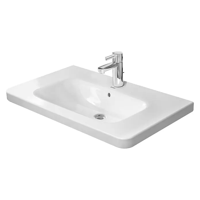 Duravit DuraStyle Waschtisch Typ 1 - 80 x 48 cm, Mit schmutzabweisender Glasur, Hahnloch: Mitte, Mit Überlauf, Weiß - Vorderansicht