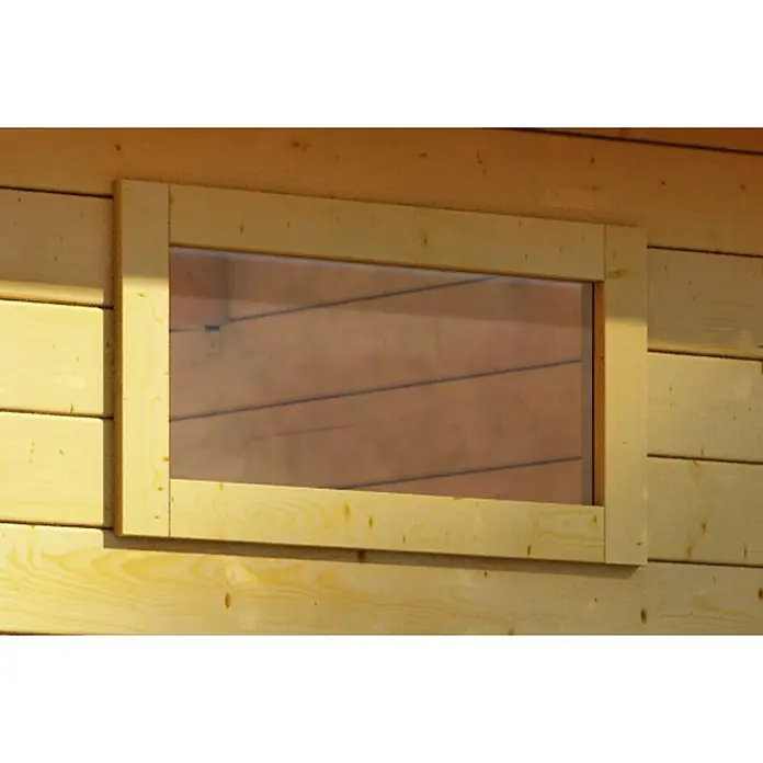 Karibu Gartenhaus-Fenster - Natur, Kunstglas, 85 x 44 cm, Geeignet für: 38 mm Wandstärke - Vorderansicht