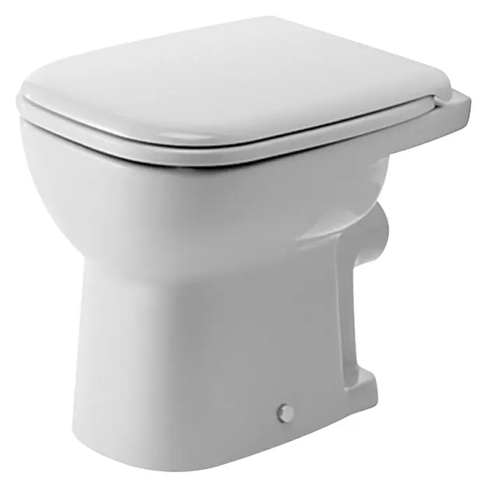 Duravit D-Code Stand-WC - Mit Spülrand, Ohne Spezialglasur, Spülform: Flach, WC Abgang: Waagerecht, Weiß - Vorderansicht