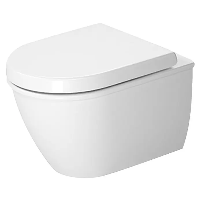 Duravit Darling New Wand-WC Compact - Mit Spülrand, Ohne Spezialglasur, Spülform: Tief, WC Abgang: Waagerecht, Weiß - Vorderansicht