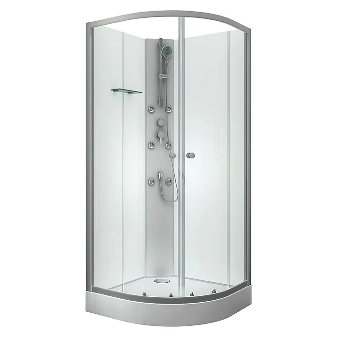 Designdusche White Ocean - 90 x 90 x 210 cm, Weiß - Vorderansicht