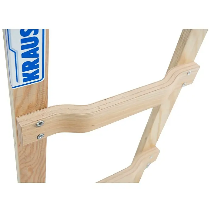 Krause Dachleiter - Länge: 3,9 m, 14 Sprossen, Holzart Holme: Schichtholz, Material Sprossen: Buchenholz - Detailaufnahme