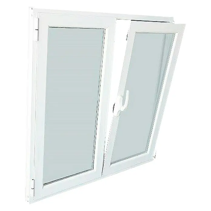 Solid Elements Ventana de aluminio Practicable Oscilobatiente - 100 x 100 cm, Derecha, Blanco, Sin persiana