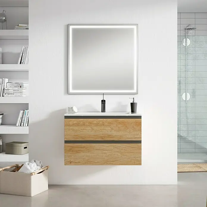 Mueble de lavabo Andrea - 45 x 80 x 50 cm, Nebraska natural