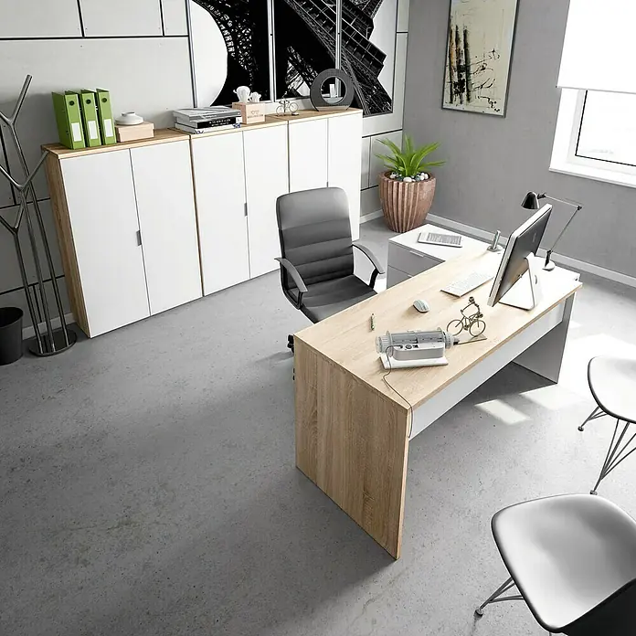 Armario archivador Office - L x An x Al: 32,5 x 80 x 119 cm, Melamina, Blanco