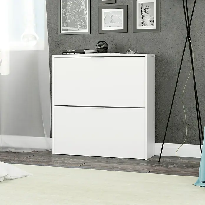 Zapatero Maelys - L x An x Al: 22 x 75 x 76 cm, Blanco