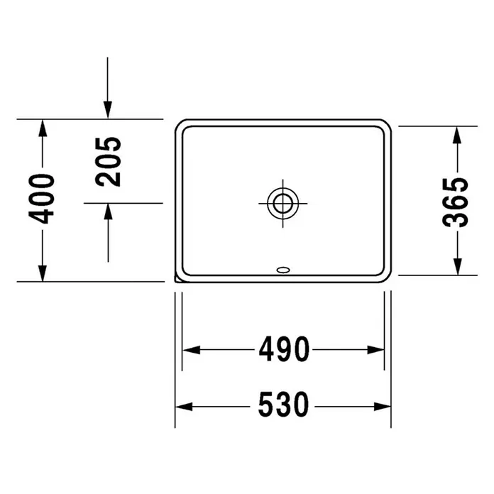 Duravit Starck 3 Unterbauwaschbecken - 49 x 36,5 cm, Ohne Spezialglasur, Hahnloch: Ohne, Mit Überlauf, Weiß