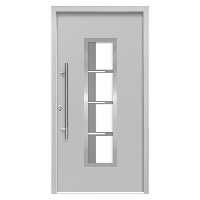 Splendoor Haustür Thermodoor SP40G - 110 x 210 cm, DIN Anschlag: Links, Grau - Vorderansicht