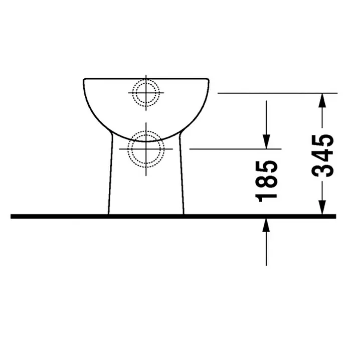 Duravit D-Code Stand-WC - Mit Spülrand, Ohne Spezialglasur, Spülform: Tief, WC Abgang: Waagerecht, Weiß