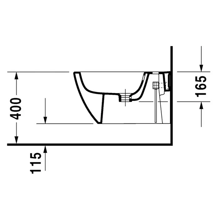Duravit Happy D.2 Wand-Bidet - Ohne Spezialglasur, Keramik, Weiß
