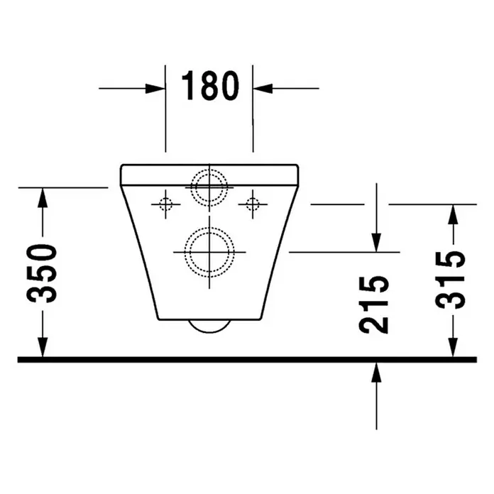 Duravit DuraStyle Wand-WC Typ 1 - Mit Spülrand, Mit schmutzabweisender Glasur, Spülform: Tief, WC Abgang: Waagerecht, Weiß