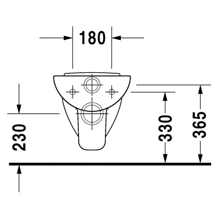 Duravit D-Code Wand-WC - Mit Spülrand, Ohne Spezialglasur, Spülform: Flach, WC Abgang: Waagerecht, Weiß