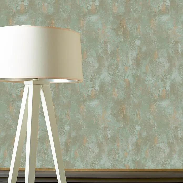 Dutch Wallcoverings Papel pintado de vellón Cemento - Verde, Efecto piedra, 10 x 0,53 m