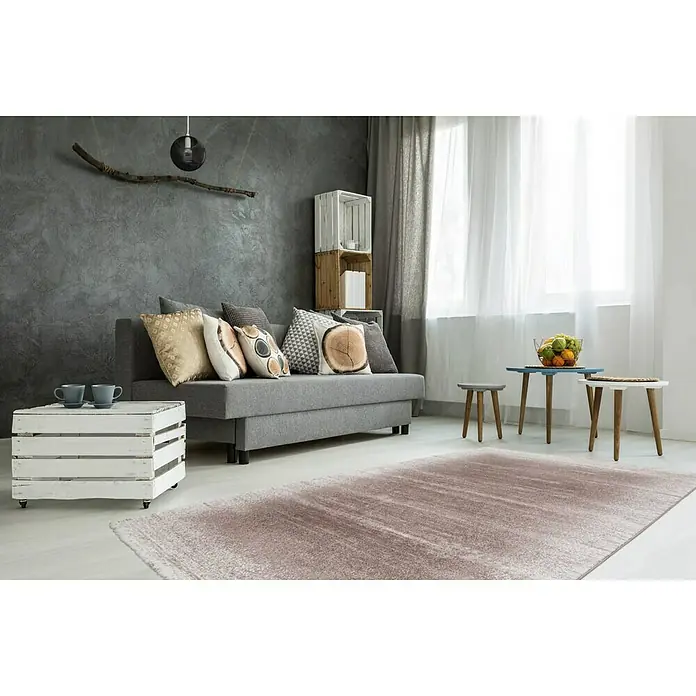 Kayoom Kurzflorteppich Stanley - Beige, 230 x 160 cm, 100 % Polypropylen-Heatset-Frisée - Stimmungsaufnahme