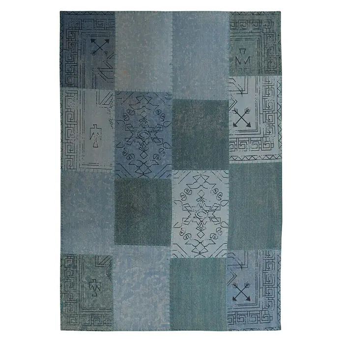 Kayoom Flachgewebeteppich Lyrical 210 - Multi/Blau, 290 x 200 cm, 100 % Baumwolle - Ansicht von oben