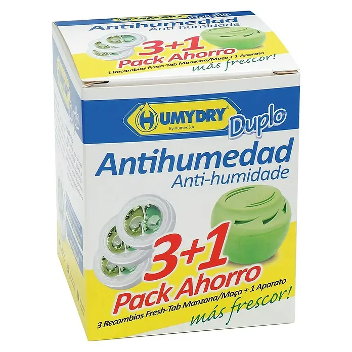 Humydry Pack de recambios para el deshumidificador 3+1 - Manzana, 3 uds.