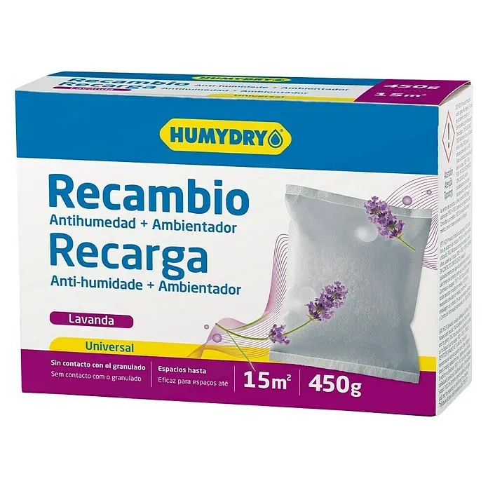 Humydry Almohadilla antihumedad Recambio - Lavanda, 450 g