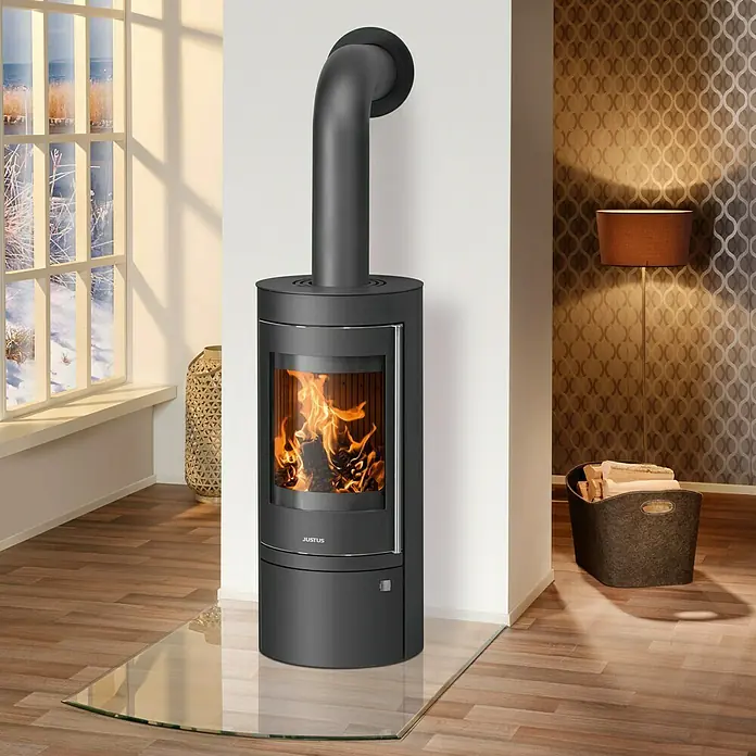 Justus Kaminofen Mino Top 2.0 - 5 kW, Raumheizvermögen: 88 m³, Schwarz