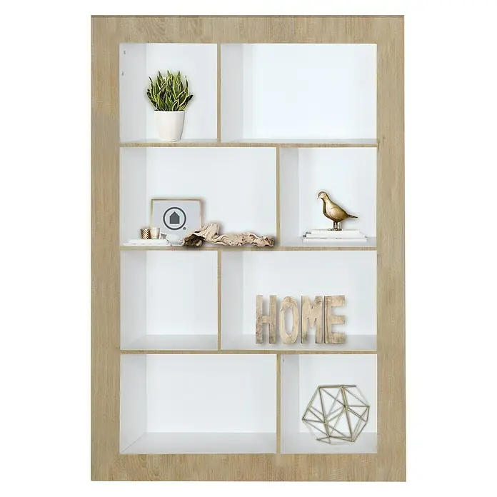 Phönix Regal Frame - L x B x H: 31,5 x 108,8 x 158,8 cm, Holzfarben/Weiß, Traglast: 5 kg/Boden - Vorderansicht