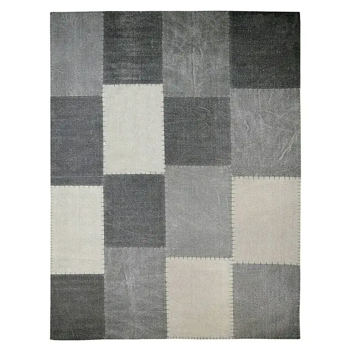 Kayoom Flachgewebeteppich Lyrical 110 - Grau, 150 x 80 cm, 100 % Baumwolle - Ansicht von oben