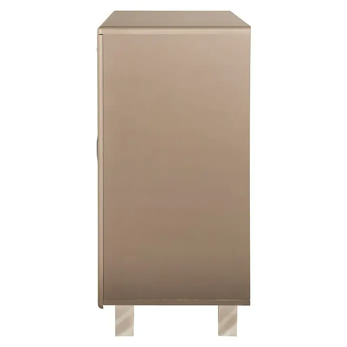 Phönix Miami Kommode - L x B x H: 43 x 97,6 x 88,8 cm, Taupe, 4 verchromte Griffe - Linke Seitenansicht