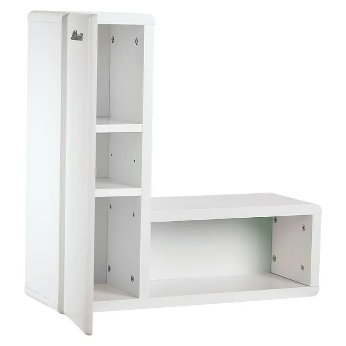 Phönix Miami Wandregal - L x B x H: 21,9 x 60 x 60 cm, Weiß - Linke Seitenansicht