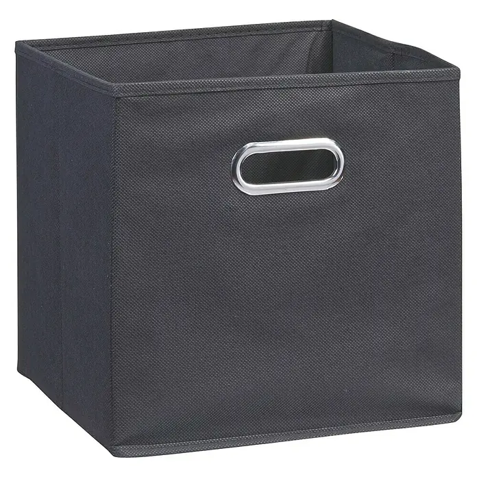 Zeller Present Caja plegable Tela - 32 x 32 x 32 cm, Negro