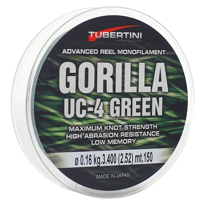 Tubertini Hilo de pesca Gorilla UC-4 - Ø x L: 0,23 mm x 150 m, Verde