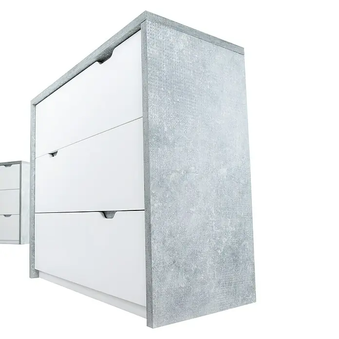 Phönix Bruno Kommode - L x B x H: 40 x 90 x 80,7 cm, Grau/Weiß - Stimmungsaufnahme