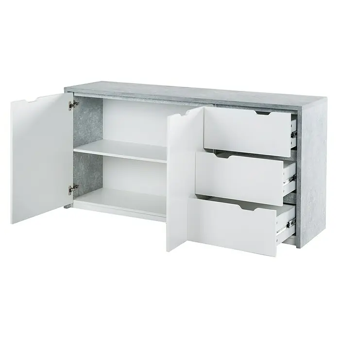 Phönix Bruno Sideboard - L x B x H: 40 x 80 x 159,9 cm, Grau/Weiß - Anwendungsbeispiel