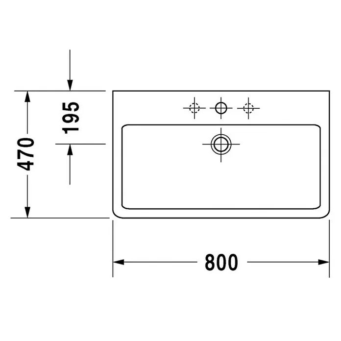 Duravit Vero Waschtisch - 80 x 47 cm, Ohne Spezialglasur, Hahnloch: Mitte, Mit Überlauf, Weiß, Geschliffen