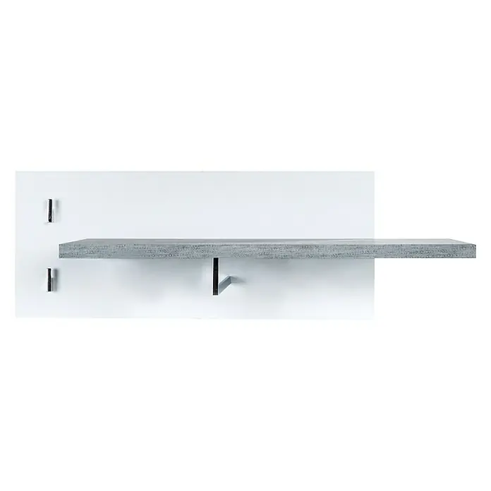 Phönix Bruno Garderobenleiste - L x B x H: 20 x 75 x 30 cm, Grau/Weiß - Vorderansicht