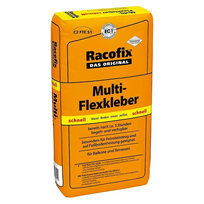 Racofix Flexkleber Multi-Flexkleber Schnell - 25 kg, Schnellhärtend - Vorderansicht