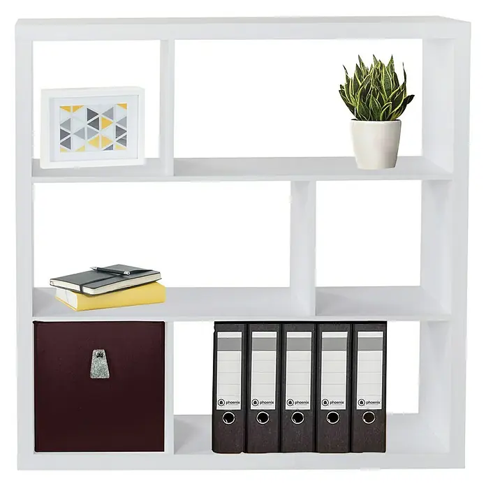 Phönix Fortuna Regal - L x B x H: 35 x 114,3 x 114,3 cm, Weiß - Vorderansicht