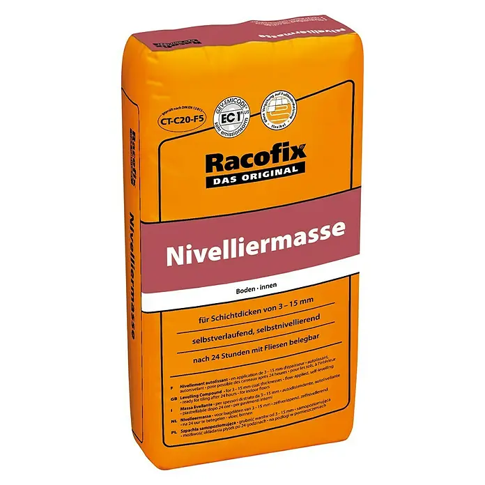Racofix Nivelliermasse - 20 kg, Schichtdicke: 3 - 15 mm - Vorderansicht