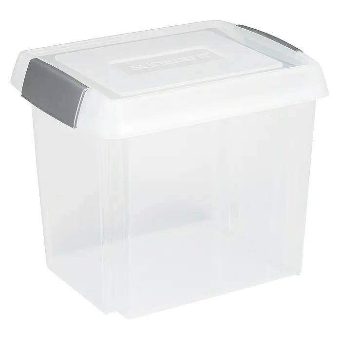Sunware Aufbewahrungsbox Nesta - L x B x H: 45,5 x 35 x 38 cm, Kunststoff, Transparent - Linke Seitenansicht