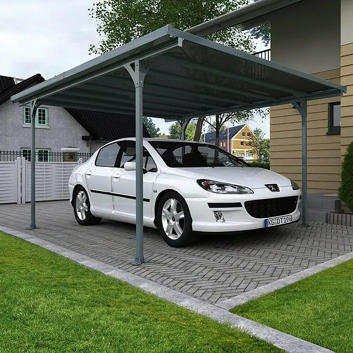 Nadstrešnica za auto Verona - 5 x 2,97 m, Visina ulaza: 2,1 m, Opterećenje snijega: 100 kg/m² - Živopisni prikaz