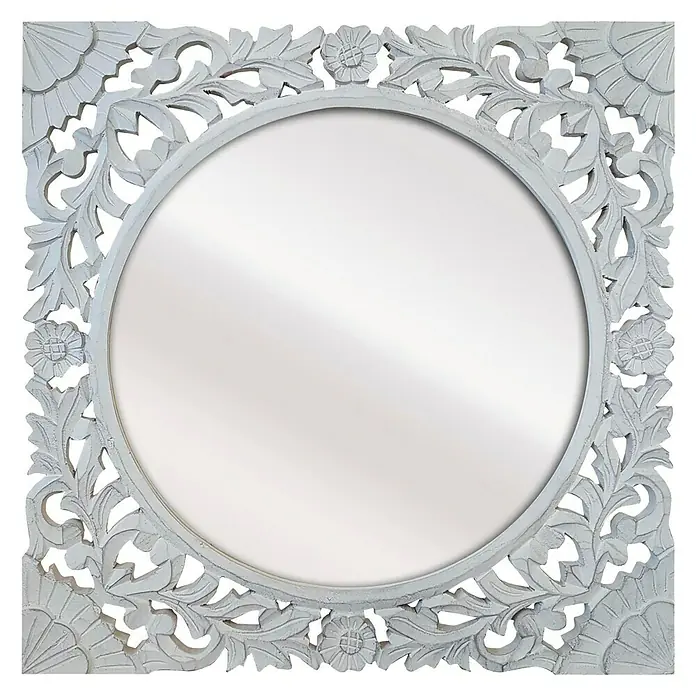 Espejo Zurbarán - 60 x 60 cm, Blanco/Plateado