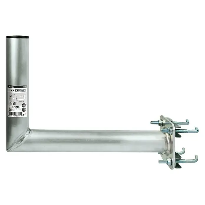 Schwaiger Mast-Balkonausleger - 30 cm Wandabstand, Aluminium, Silber - Rechte Seitenansicht