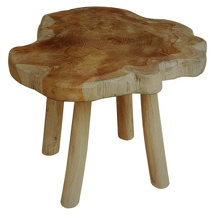 Teak-Hocker - Durchmesser: 35 cm - 40 cm - Ansicht von oben