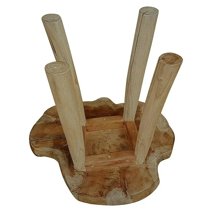 Teak-Hocker - Durchmesser: 35 cm - 40 cm - Ansicht von oben