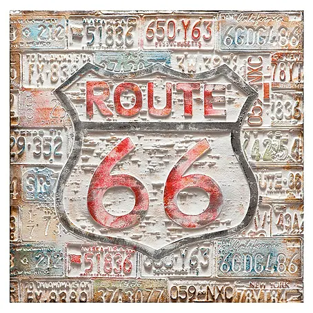 Cuadro pintado a mano Dipinto Ruta 66