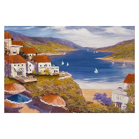 Cuadro pintado a mano Dipinto Coastal town