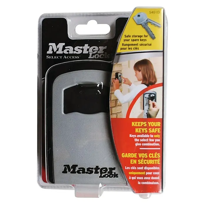 MasterLock Schlüsselkasten Select Access - Zahlenschloss mechanisch, L x B x H: 85 x 36 x 115 mm, Grau