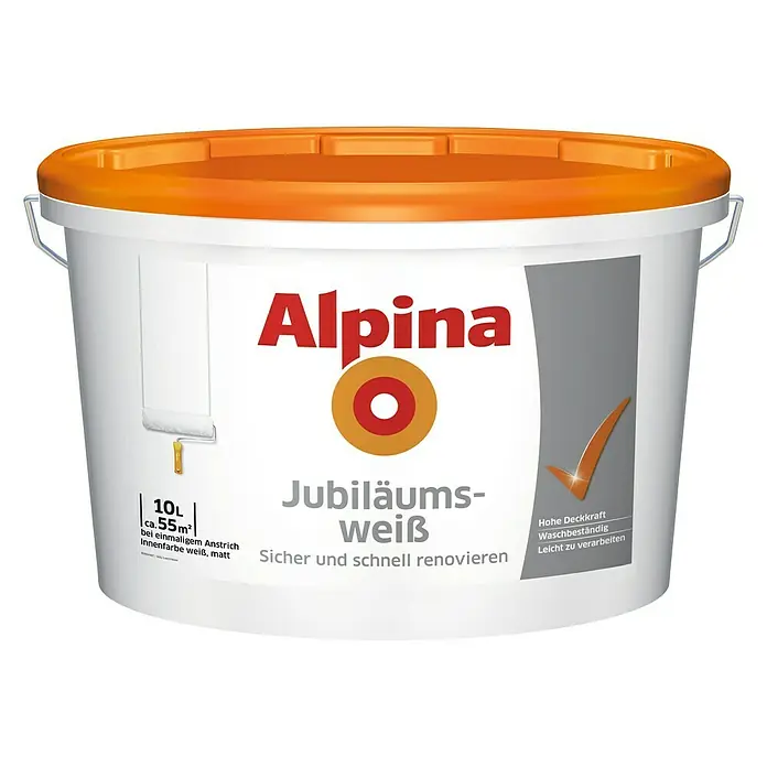 Alpina Jubiläumsweiss - Weiß, 10 l, Matt