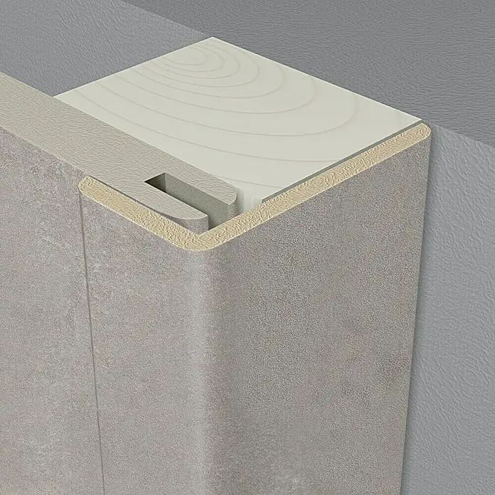 LOGOCLIC Hoekafdeklijst Carrara - 2,6 m x 22 mm x 42 mm - Close-up