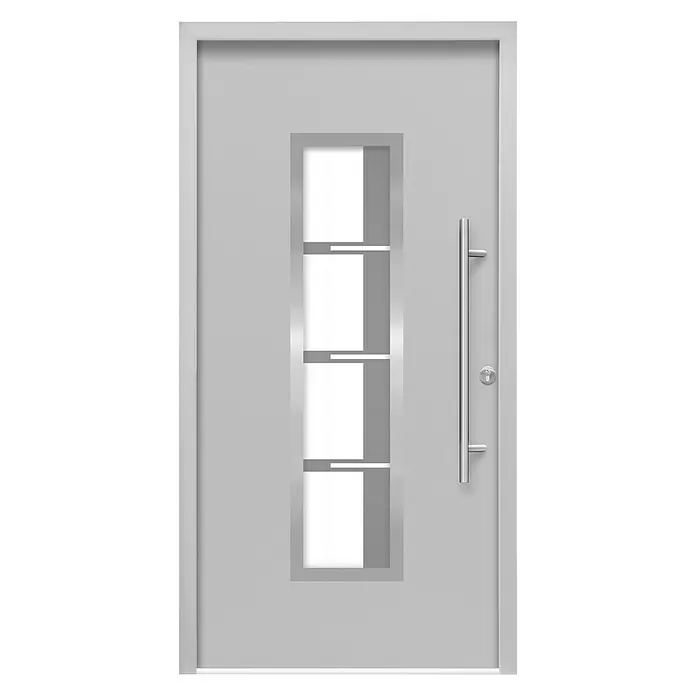 Splendoor Haustür Thermodoor SP40G - 110 x 210 cm, DIN Anschlag: Rechts, Grau - Vorderansicht
